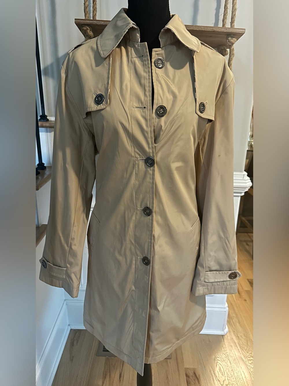 Burberry Beige Trench Coat with Button Front